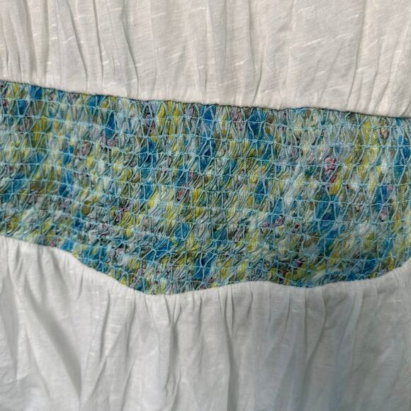 Free People White and Turquoise Blouse - Picture 6 of 9